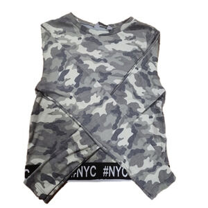 Girls Camo Print Long Sleeve Top